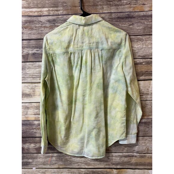Anthropologie Pilcro Cate Tie Dye Button Down Shirt S Small Green Long Sleeve - Picture 4 of 7
